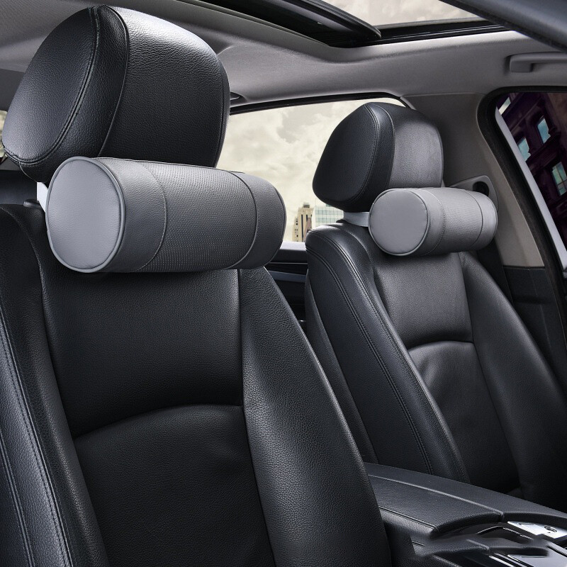 Memory Foam Car Neck Pillow Leather Soft Auto Seat Head Rest Support Cushion