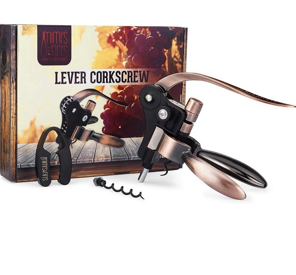 Lever Corkscrew Wine Bottle Opener  Foil Cutter