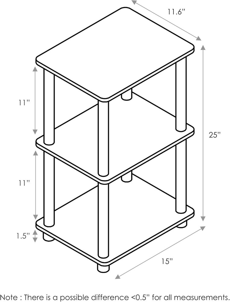 Turn-N-Tube 2 Space Shelf, Walnut/Brown