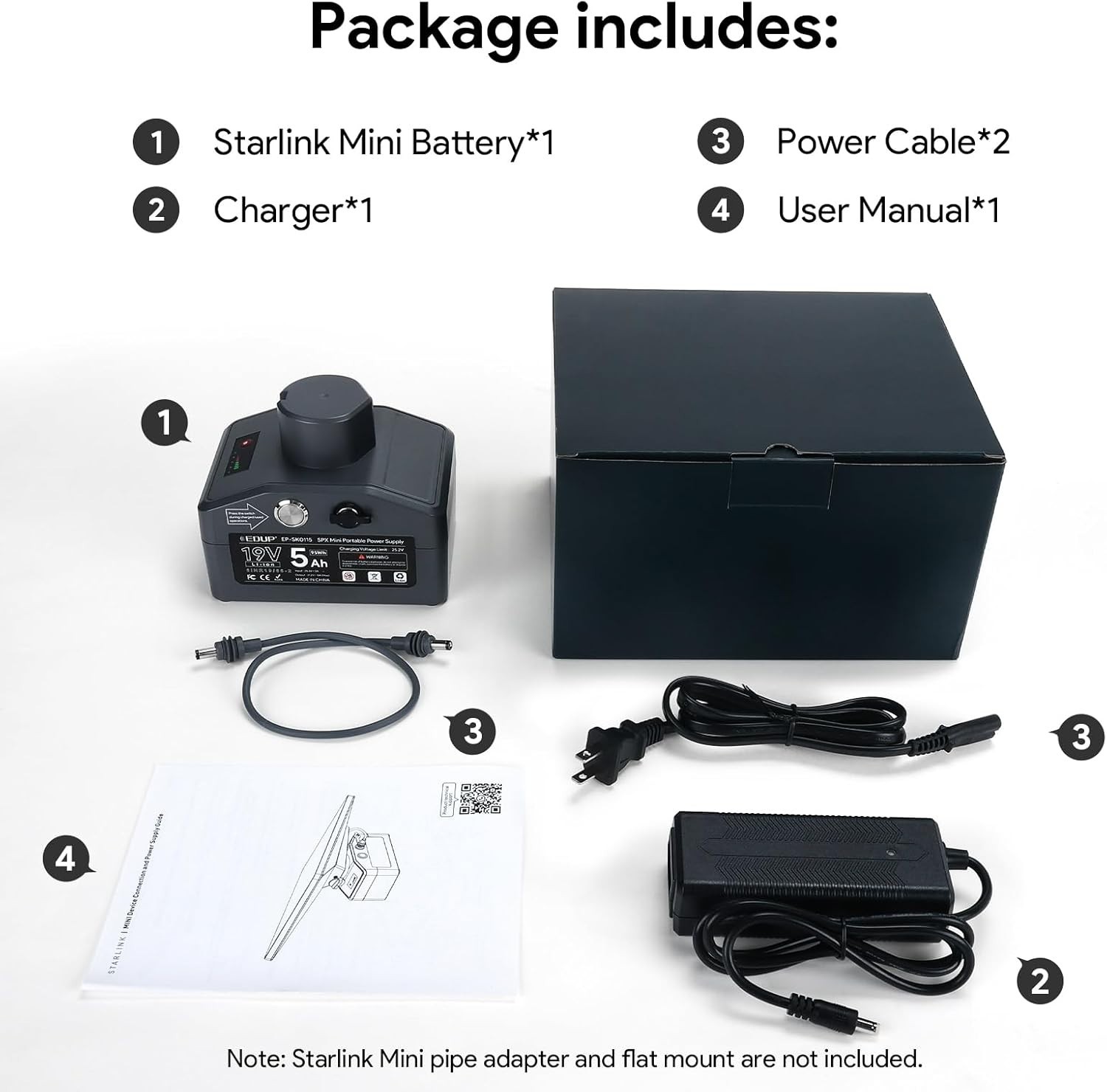 Starlink Mini Battery Pack with Mount & Power Adapter, 2025 Upgraded Rechargeabl