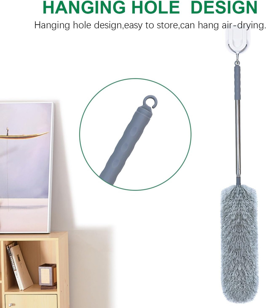 100 Extendable Microfiber Feather Duster, Telescoping Pole for High Ceiling Clea