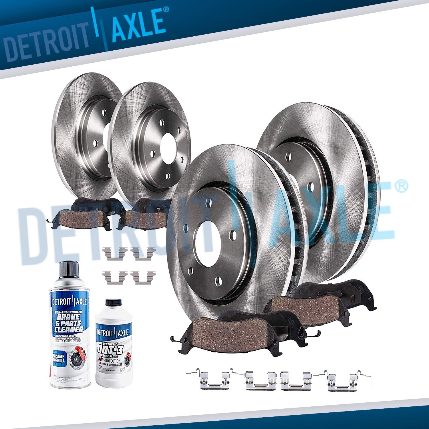 Front & Rear Disc Rotors Ceramic Brake Pads Kit for 2013-2015 2016 Nissan Sentra