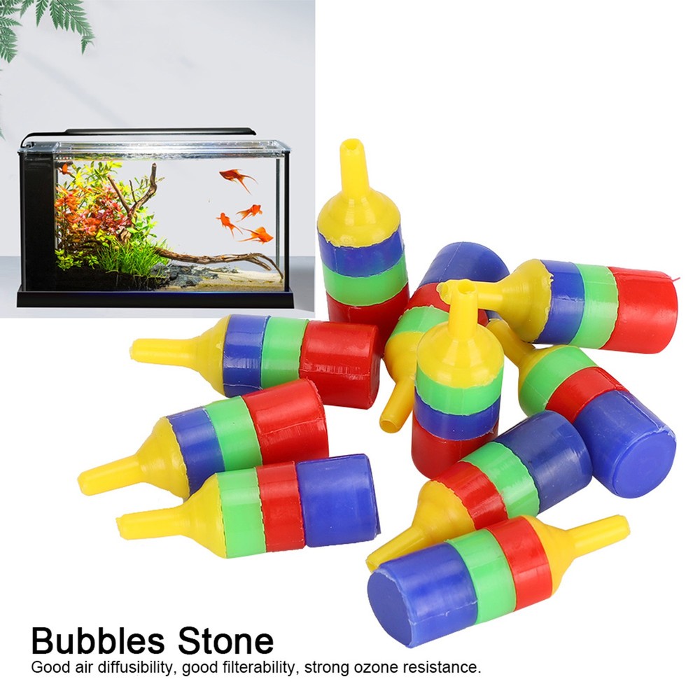 10pcs Fish Tank Air Stone Bubbles Release Oxygen Increasing Diffuser High NY