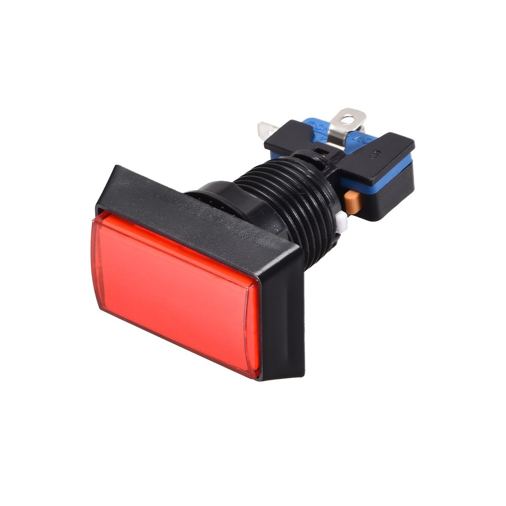Game Push Button 49x33 Rectangle 12V LED Illuminated Push Button Switch Red 1pcs
