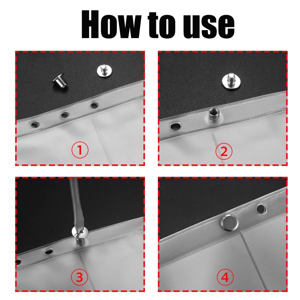 120 Sets Silver M4 Chicago Screws Leather Assorted Kit 6 Sizes Binding