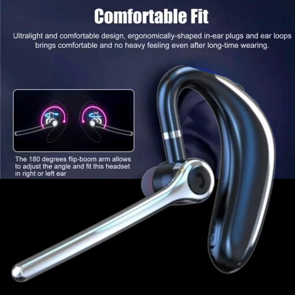 Wireless Bluetooth 5.2 Earpiece Headset Driving Trucker Earbuds Noise Cancelling