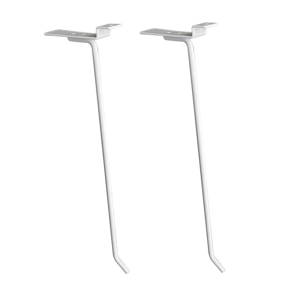 10" Slatwall Hook Panel Display Hooks, 1/4" Thickness Metal, White - PACK 12