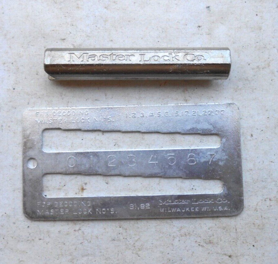 (2) Master Padlock  OEM  Rekeying Tool