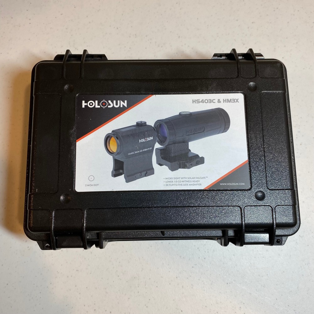 Holosun HS403C 2 MOA Dot Micro Red Dot Sights & HM3X 3X Magnifier Combo w/ Case
