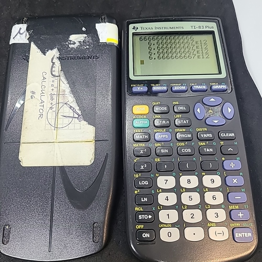 Texas Instruments Ti-83 Plus Graphing Calculator w/ Cover Tested Working #10