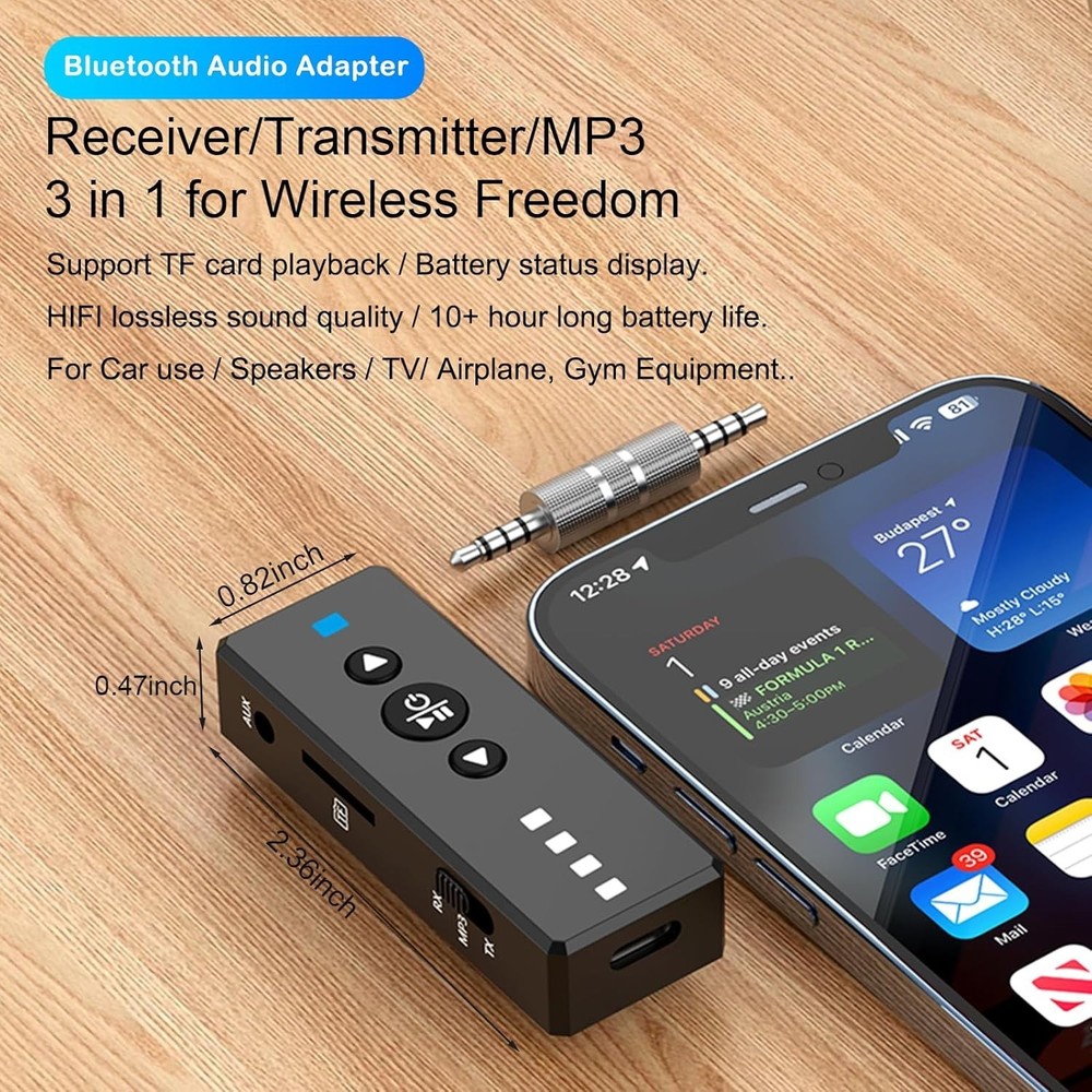 Lightweight Bluetooth 5.4 Transmitter & Receiver - Audio Streaming Made Simple