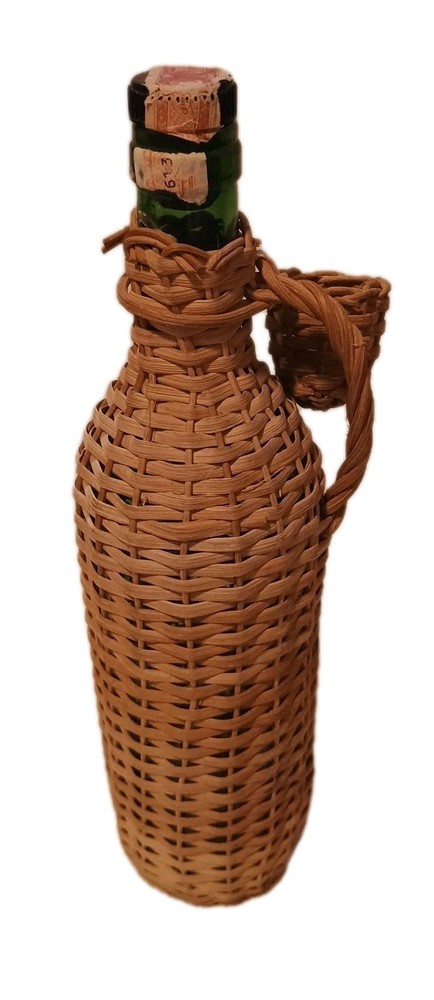BasketWrapped WineBottle, Demijohn, Mid Century. FreeWickerSachet Incl.