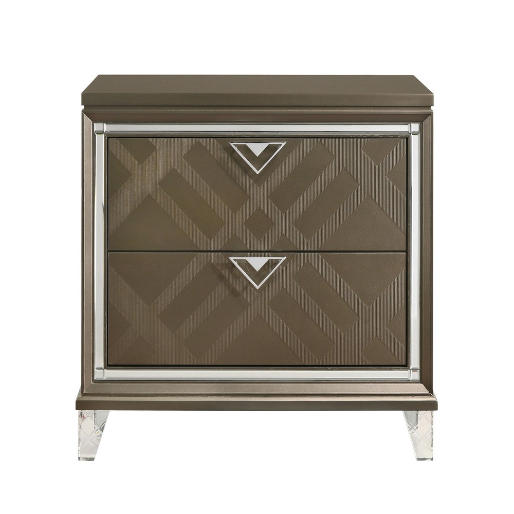 Dark Champagne 2-drawer Nightstand