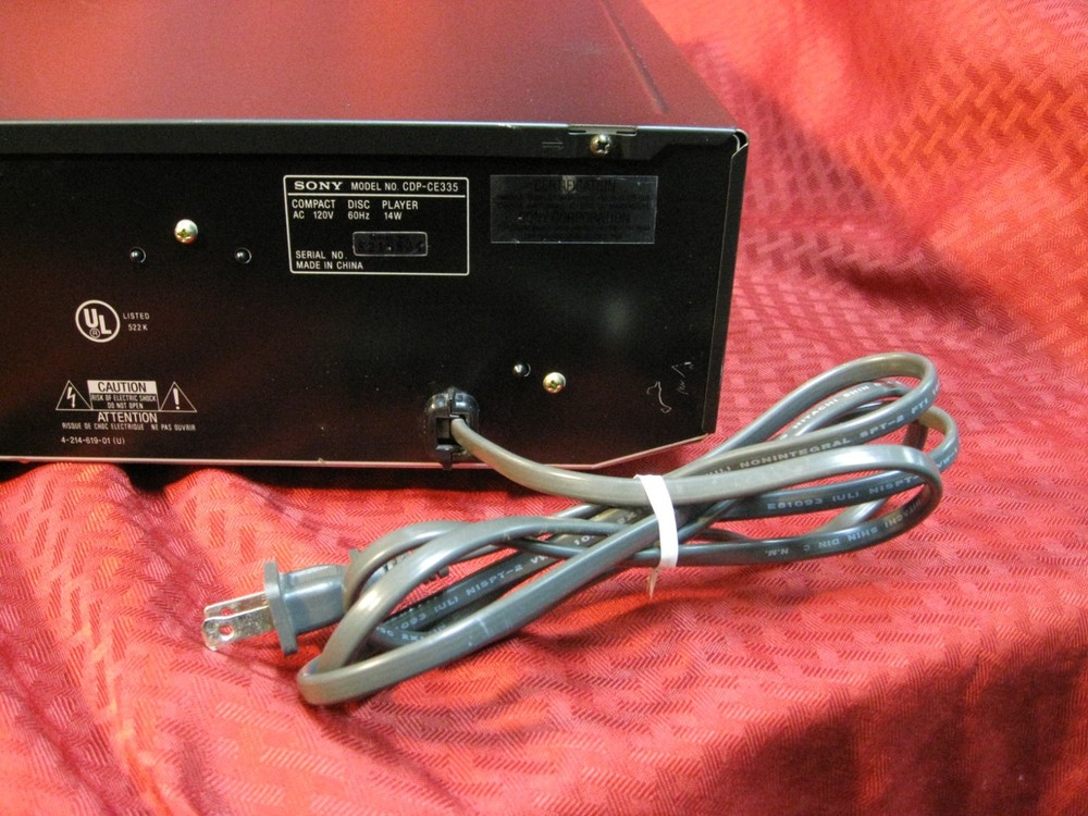 Sony CDP-CE335 5-Disc CD Carousel Changer Player TESTED Working NO REMOTE