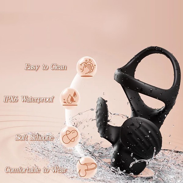 Electric Cockring Locking Multifunctional Stimulator-Vibrator Lubricants Couples