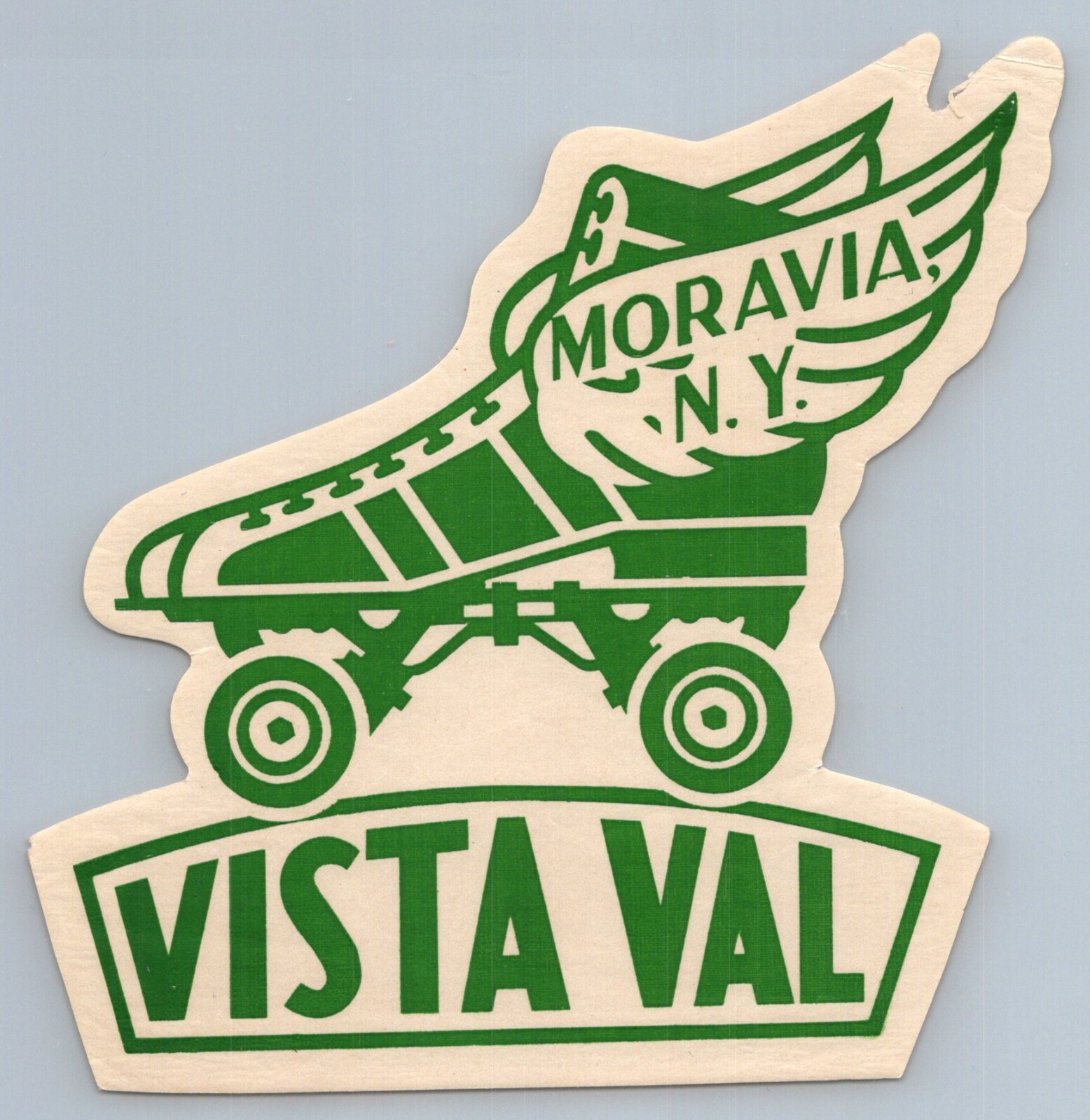 1950s Vista Val Roller Skating Rink Sticker Decal Moravia Cayuga County New York