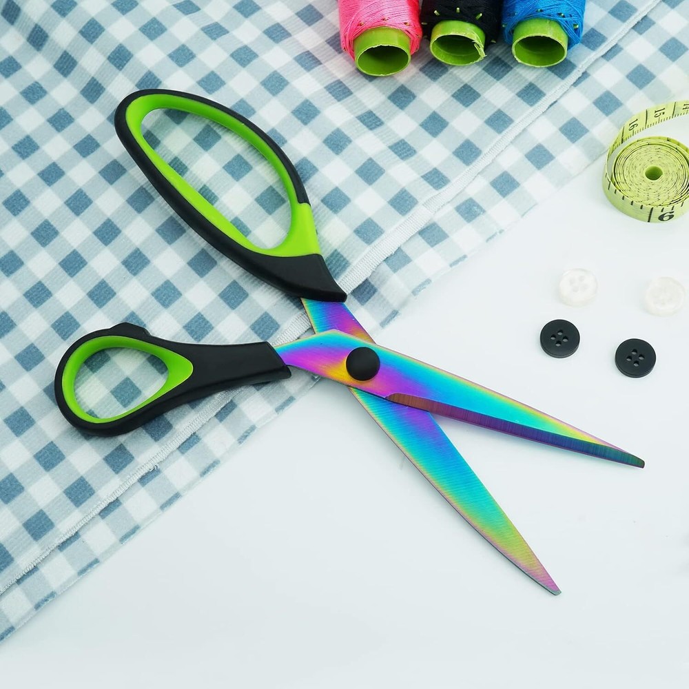 Scissors All Purpose,Heavy Duty Sharp Titanium Blades with Green