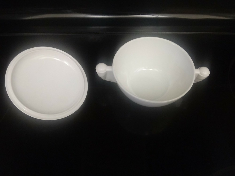Art Deco White Sugar Bowl