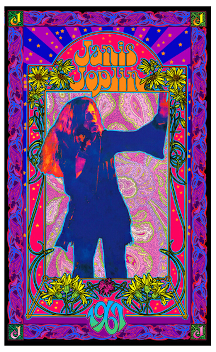 Janis Joplin Poster Psychedelic Explosion Original Litho Hand-Signed Bob Masse
