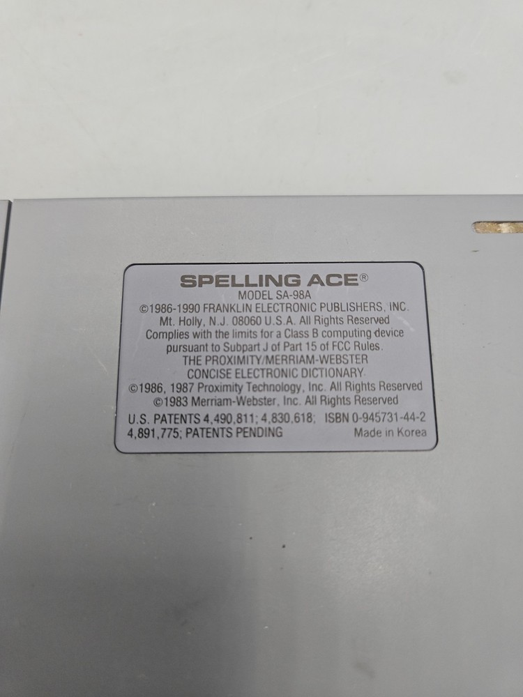 Franklin Computer Spelling Ace Second Edition SA-98A Electronic Speller