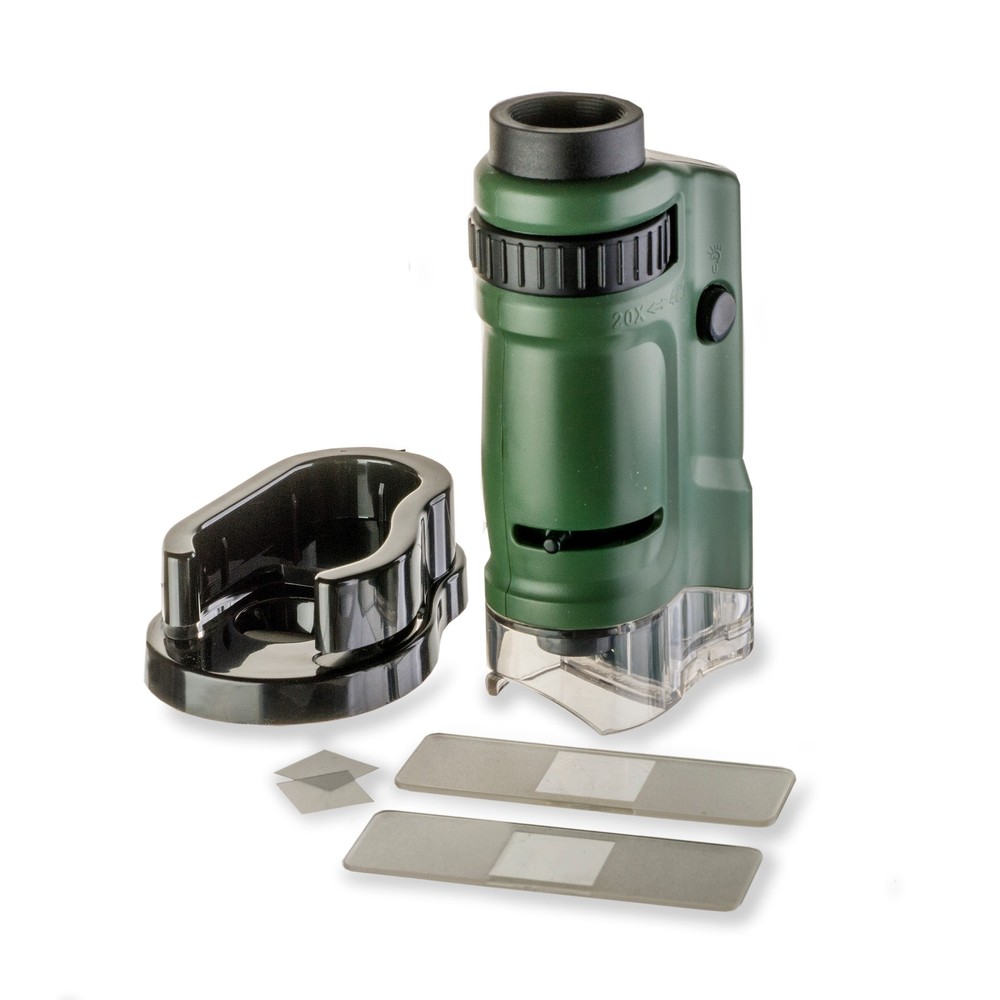 Carson MicroBrite 20x-40x Zoom Pocket Microscope, LED Lighted MM-24