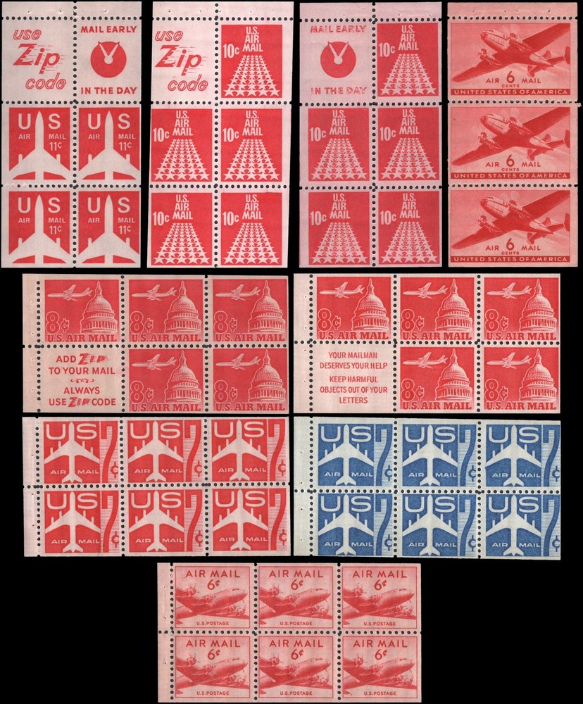 US #C25a//C78a booklet panes