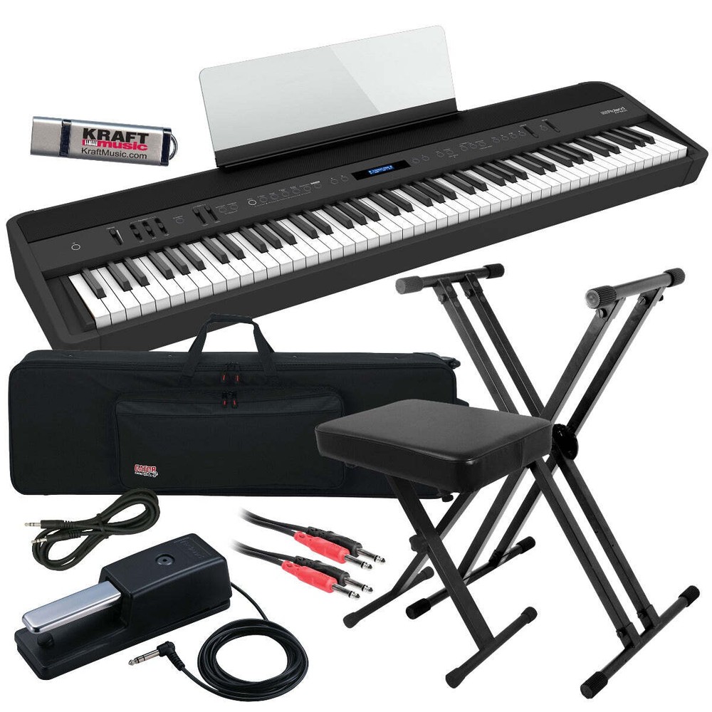 Roland FP-90X Digital Piano - Black STAGE ESSENTIALS BUNDLE