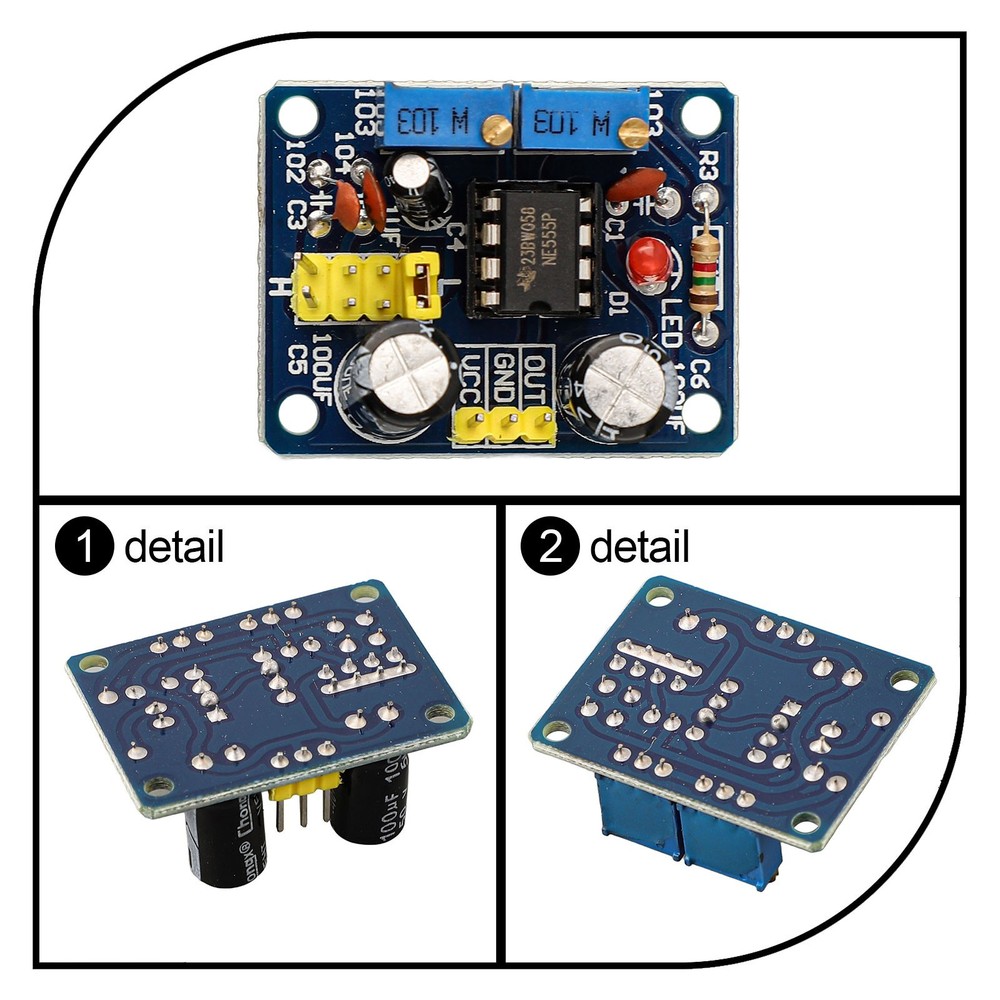 NE555 Pulse Frequency Generator LED Indication Suitable for Various Devices
