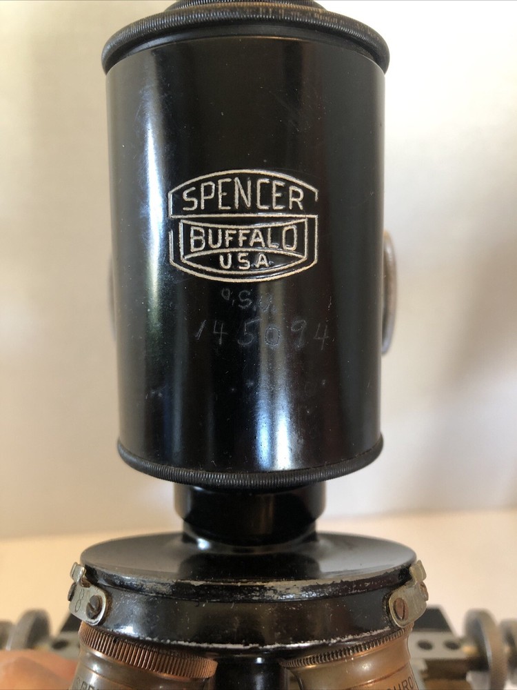 Rare Vintage Spencer Buffalo Stereo Microscope Three Objectives