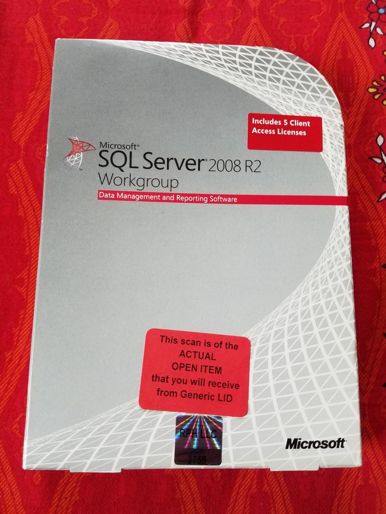 Open Box - A5K-02817 Microsoft SQL Server 2008 R2 Workgroup 5 CAL
