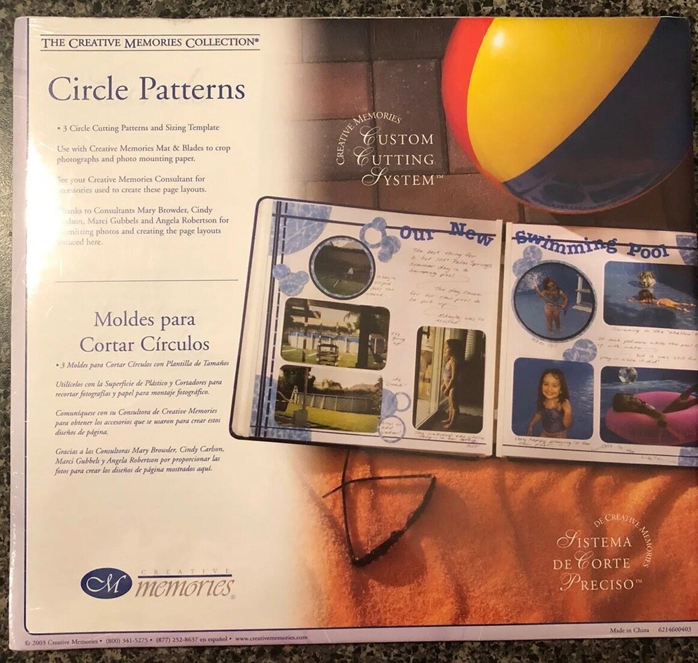 Creative Memories Circle Custom Cutting System Patterns (3/pk) New