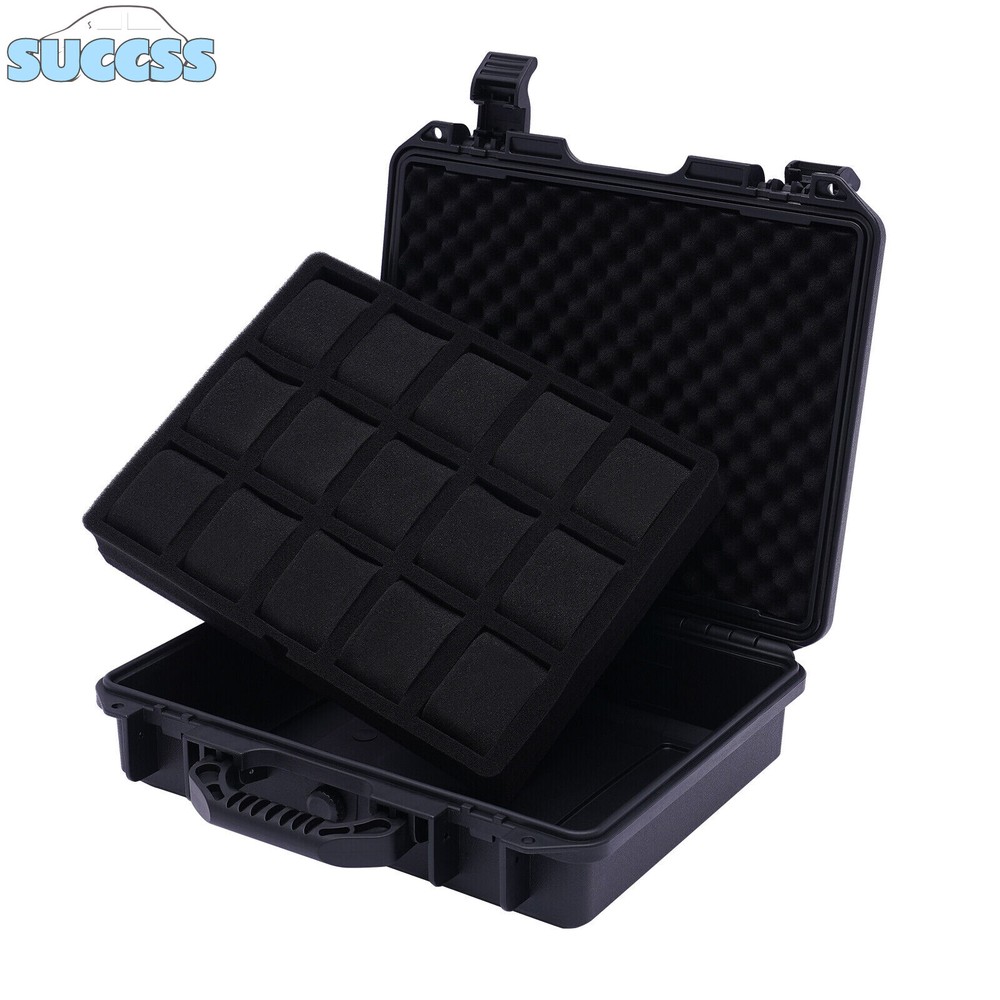 15 Slots Waterproof Plastic Suitcase Display Storage Case Watch Storage Box Case