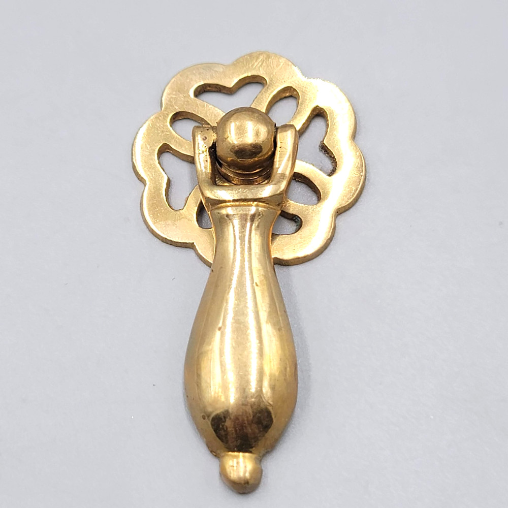 Vintage Solid Brass Drawer Pull Handle Open Work Salvage Hardware SINGLE ONLY