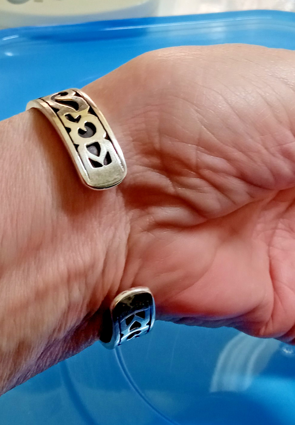 STERLING SILVER TRIBAL CUFF BRACELET 37 gm MAORI DESIGN FROM BALI INDONESIA