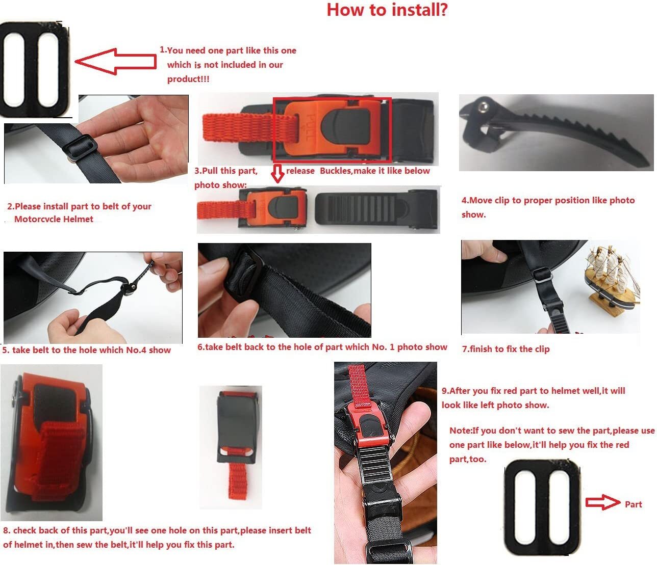 3Set Motorcycle Bike Helmet Chin Strap Safety Buckle Clip Quick Release Buckle