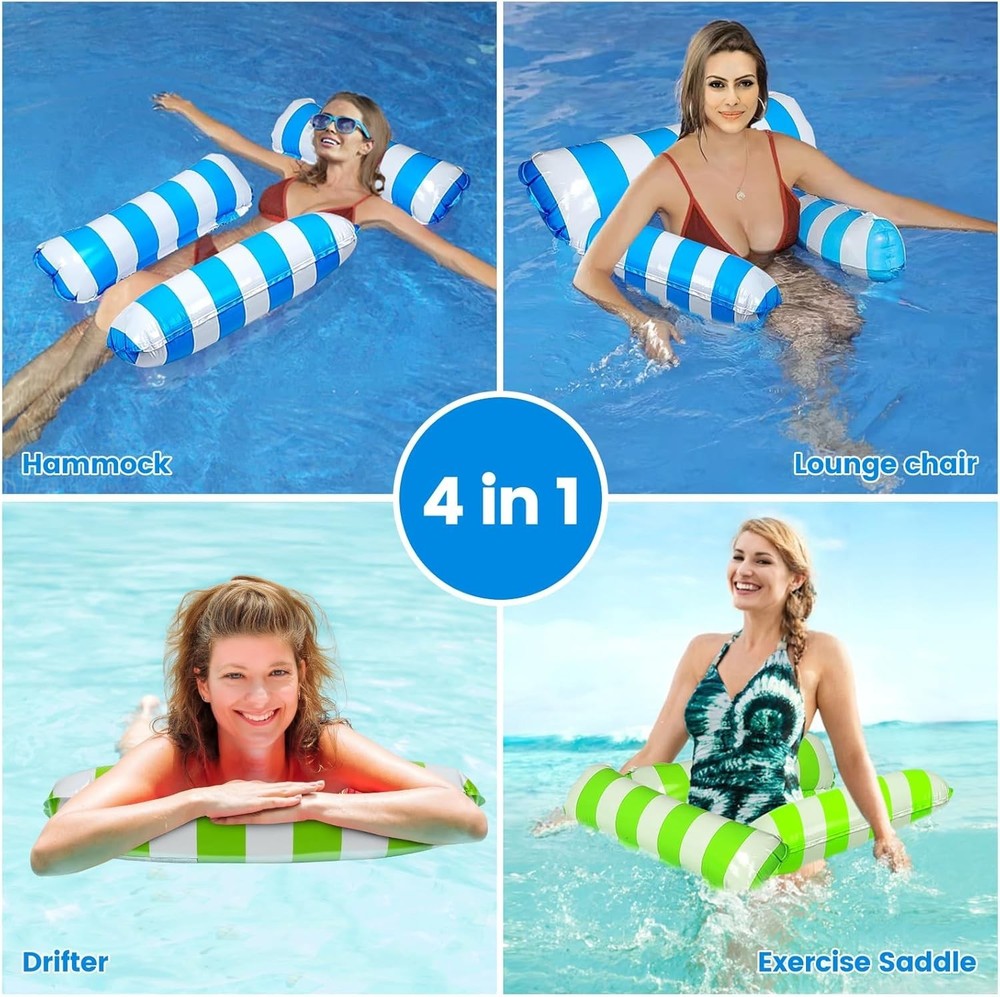 Versatile Inflatable Floating Hammock - Durable & Portable for Pools & Beaches
