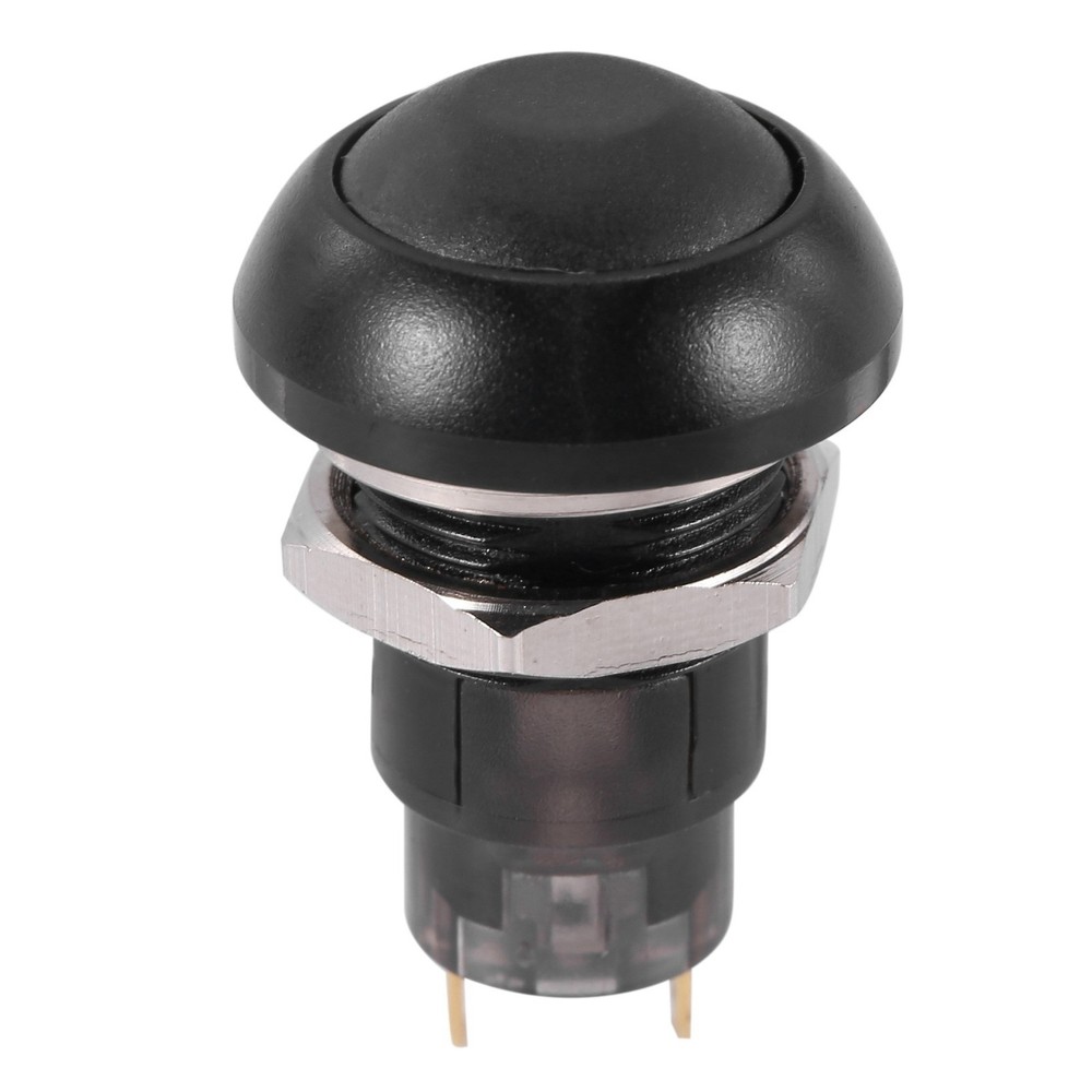 Latching  12mm Push Button  SPST 2A IP67, Black B4O34934