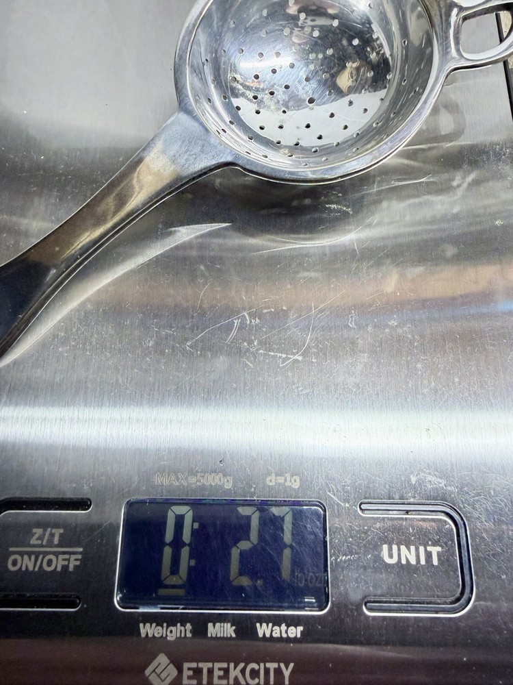 Vintage Silver Plated Tea Strainer With Handle Crown Design