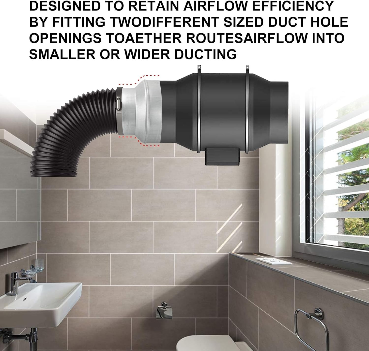 Duct Reducter 6" to 4" HVAC Air Ducting vent Flexible Air Duct Adapter Sliver