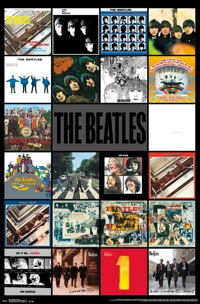 Laminated The Beatles - Album Covers Poster - 24.5" x 36.5"