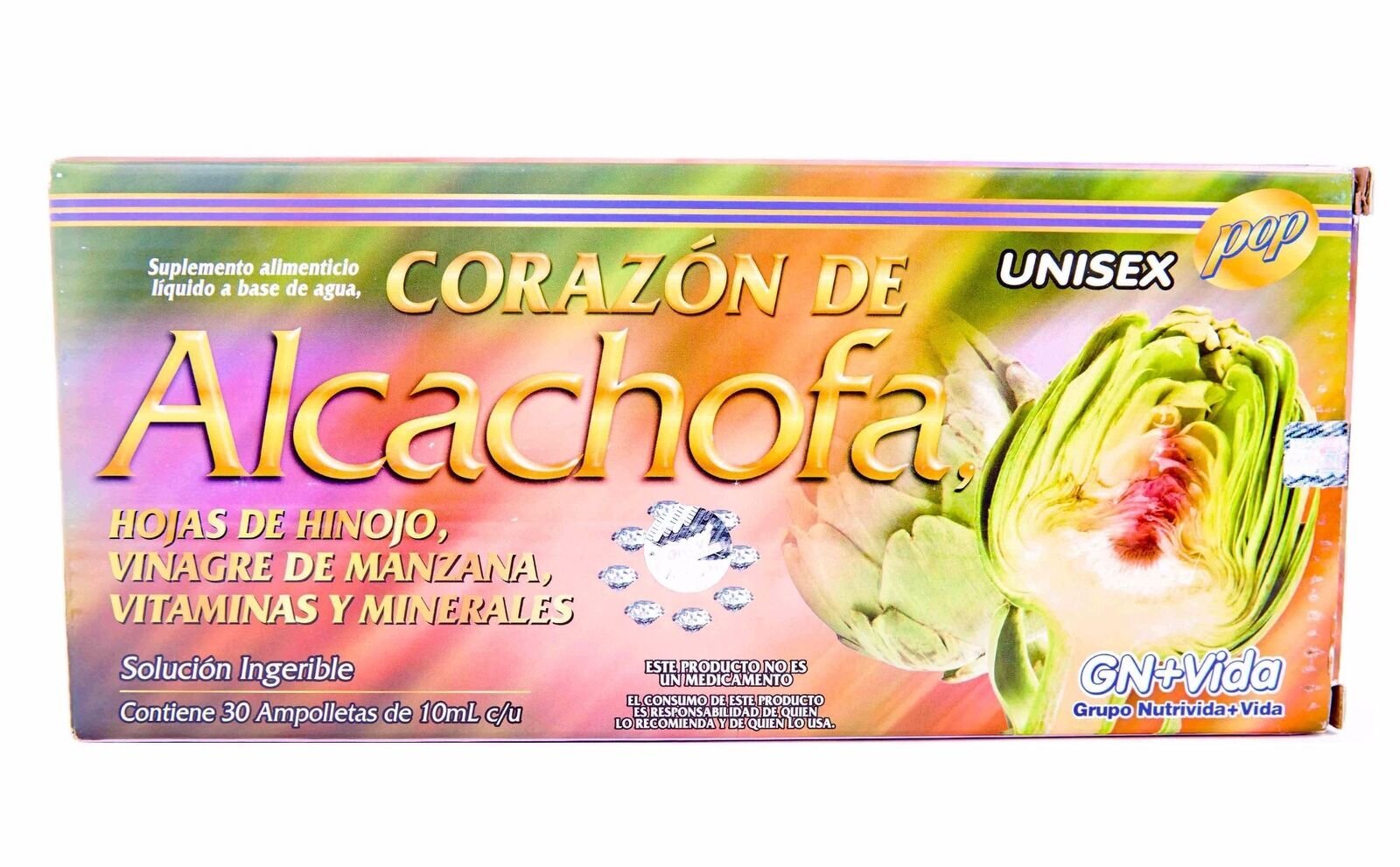 30 AMPOLLETAS de Alcachofa GN+Vida Artichoke Liquid Supplement 30 DAY FREE SHIP