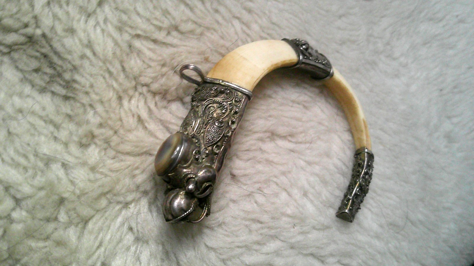 PAPUA NEW GUINEA Lot Two Necklaces SKULL Boar Tusks