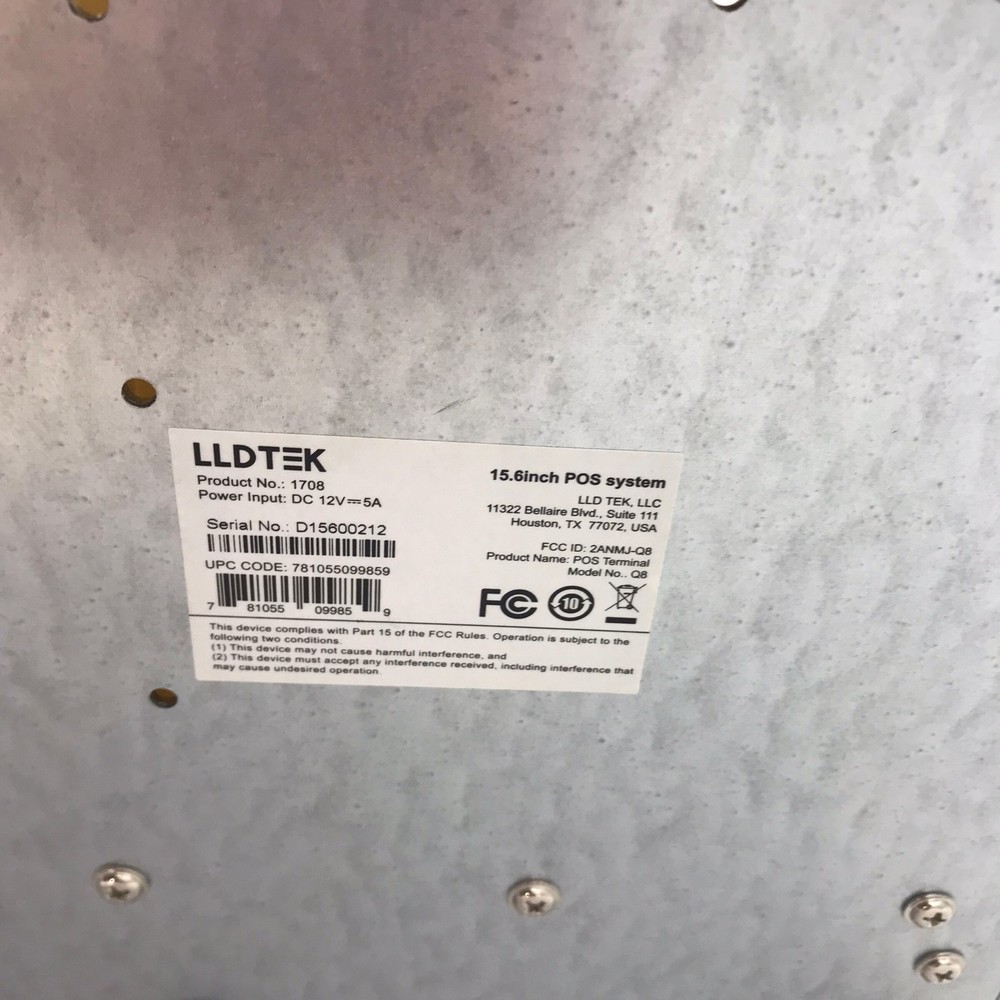 LLDTEK 15.6 inch POS system Machine Model 1708 #U9321