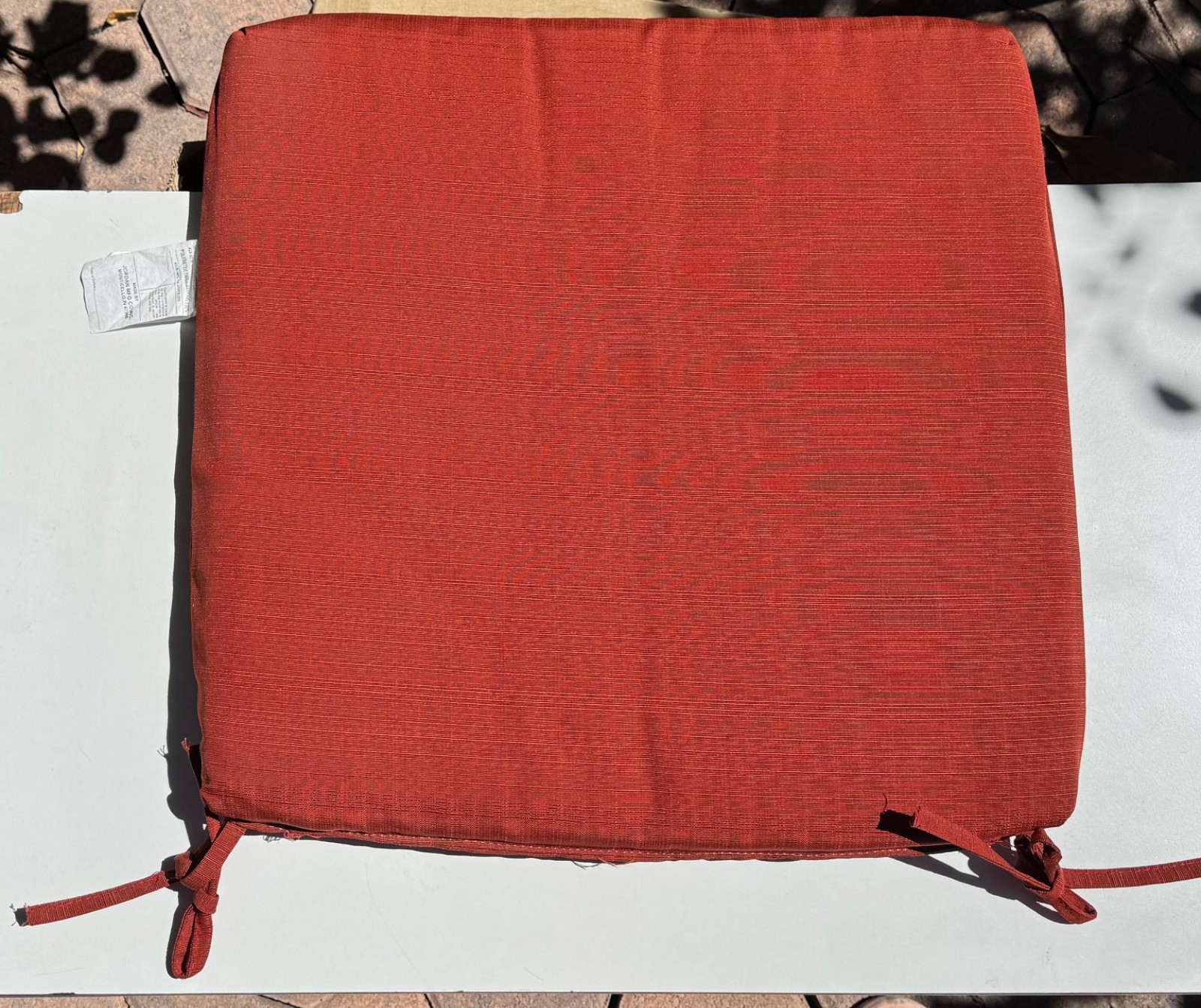 Foldable Outdoor Chaise Lounge Cushion Chair Pad with Ties Red