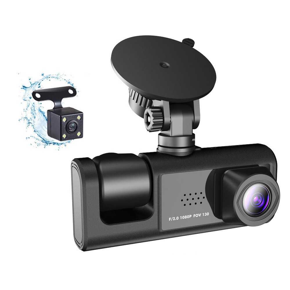 2in HD Dash Cam Car DVR Video Recorder Front Rear Inside Camera Loop Recording