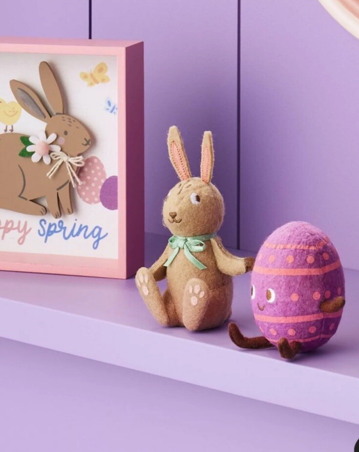 Target Spritz Bunny & Egg Holding Hands Felt Duo Easter Spring 2024