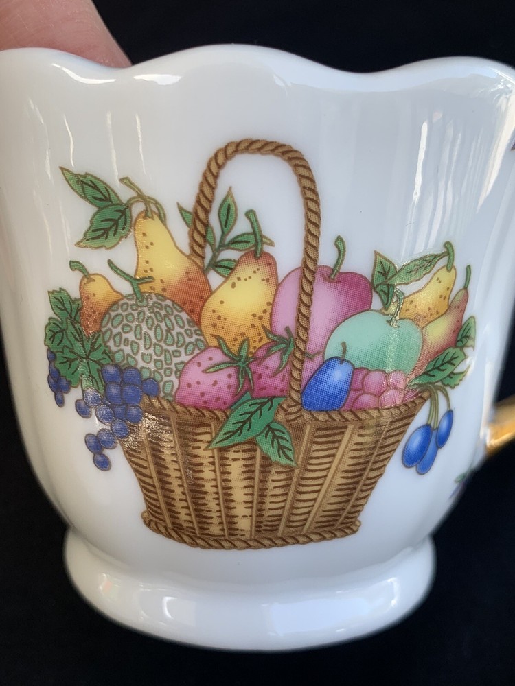 Porcelain Stacking Teapot & Cup - Fruit Pattern ~ Free Shipping