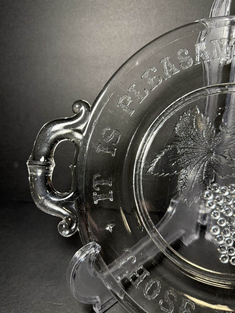 Glass Serving Plate with Inscription