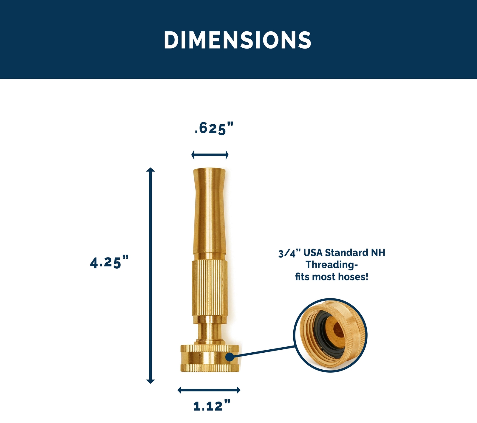 Morvat Solid Brass Heavy Duty Twist Garden Hose Jet Nozzle, 2 Pack