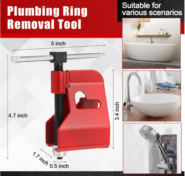 5 Pcs Angle Stop Wrench Kit Plumbing Tool, Compression Sleeve Puller for 1/2"...